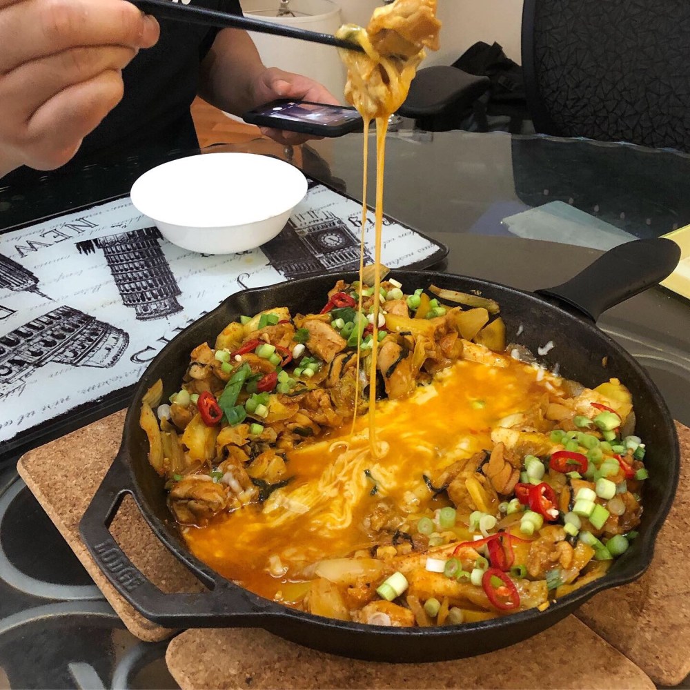 Spicy Korean Cheesy Chicken Dish