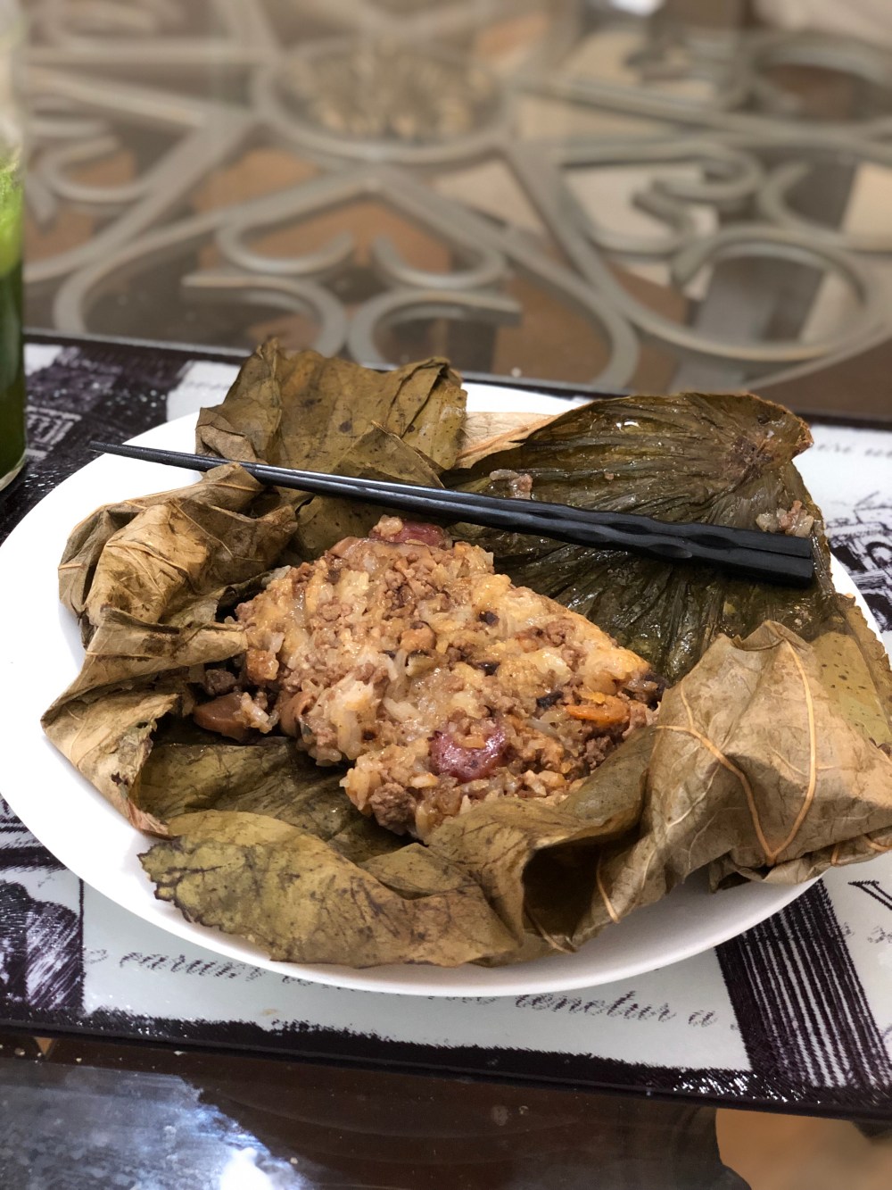Chinese Sticky Rice wrapped in Lotus Leaf