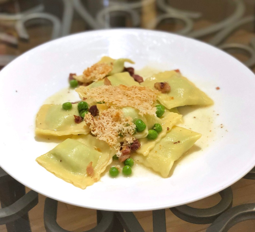Green Pea Marscapone Agnolotti
